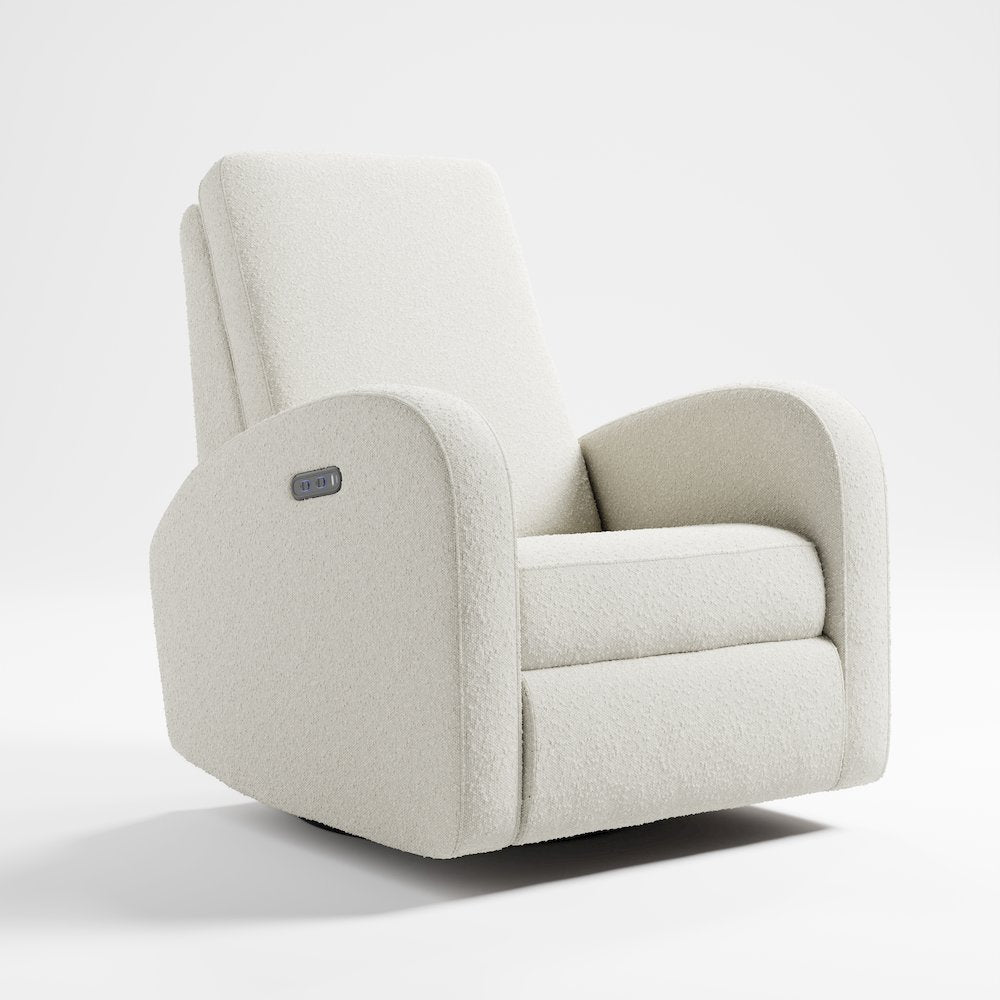 Storkcraft Santa Monica Power Recliner Swivel Glider (Ivory Boucle)