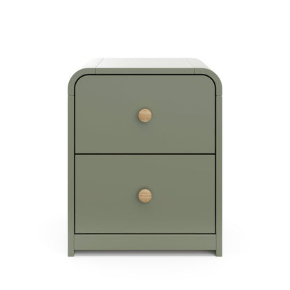 Storkcraft Next Santos 2-Drawer Nightstand (Olive with Natural)