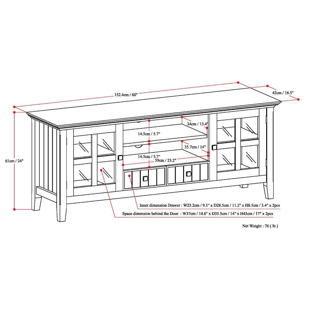 60 Inch Tv Media Stand In Brunette Brown For Tvs Up To 65 Inches