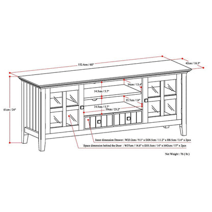 60 Inch Tv Media Stand In Brunette Brown For Tvs Up To 65 Inches