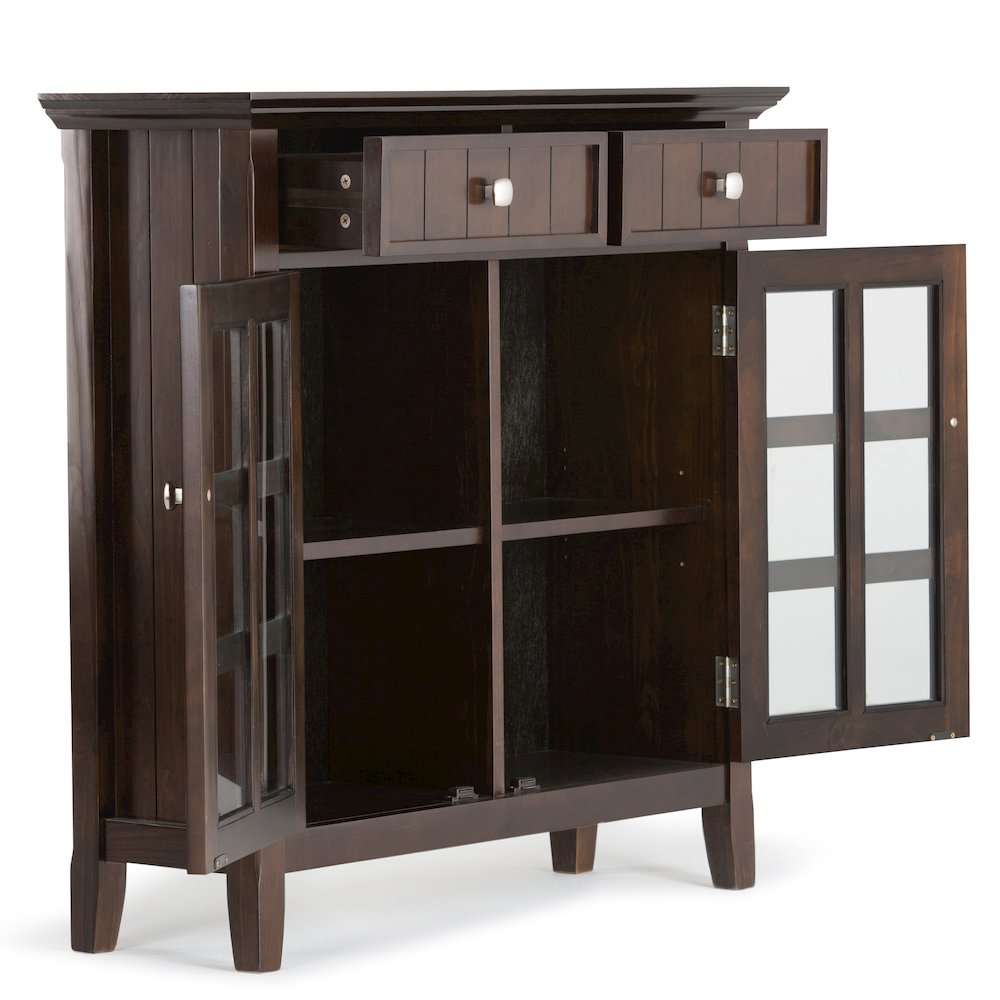 48 inch Wide Storage Bench and 36 inch Wide Storage Cabinet in Brunette Brown