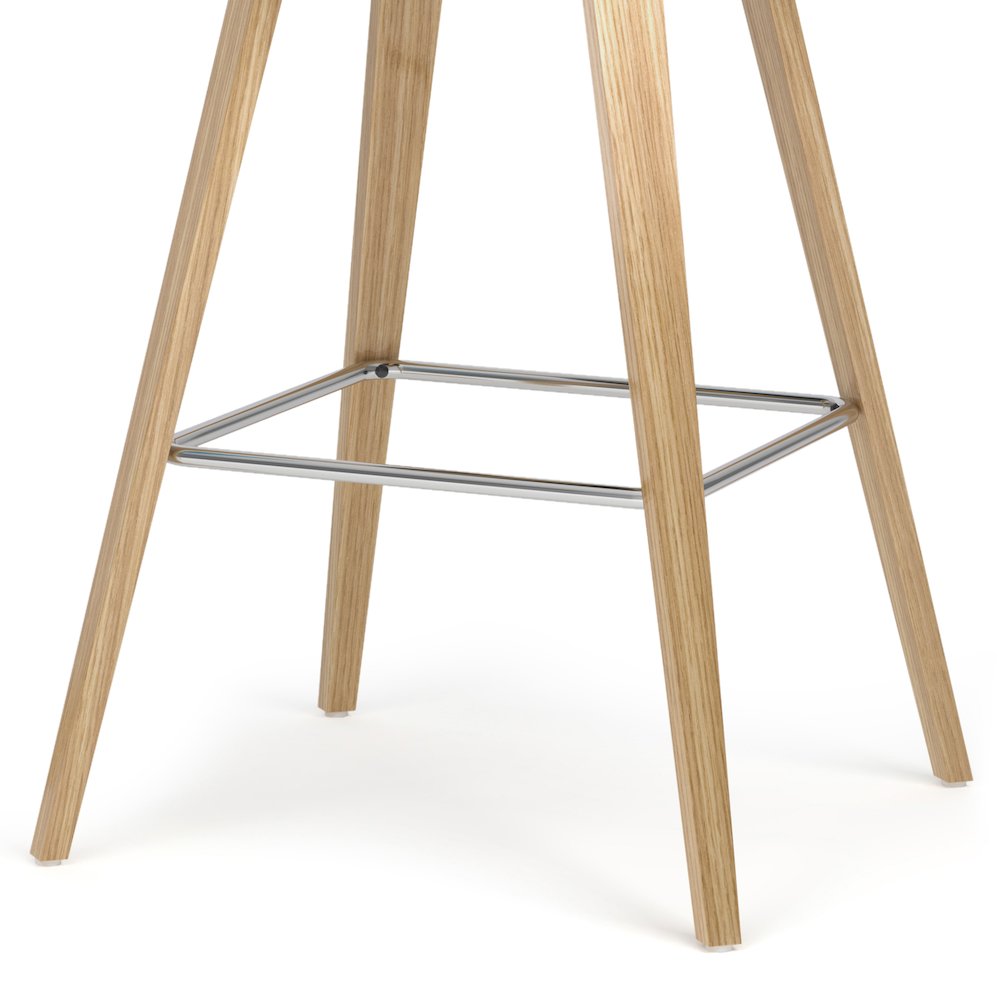 Counter Height Stool (Set Of 2) With Light Wood In Aqua Blue Polyester