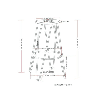 26 Inch Metal Counter Height Stool With Wood Seat (Set Of 2) In Natural / Black