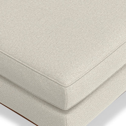 33 inch Wide Mid-Century Modern Table Ottoman in Cream White Woven-Blend Fabric