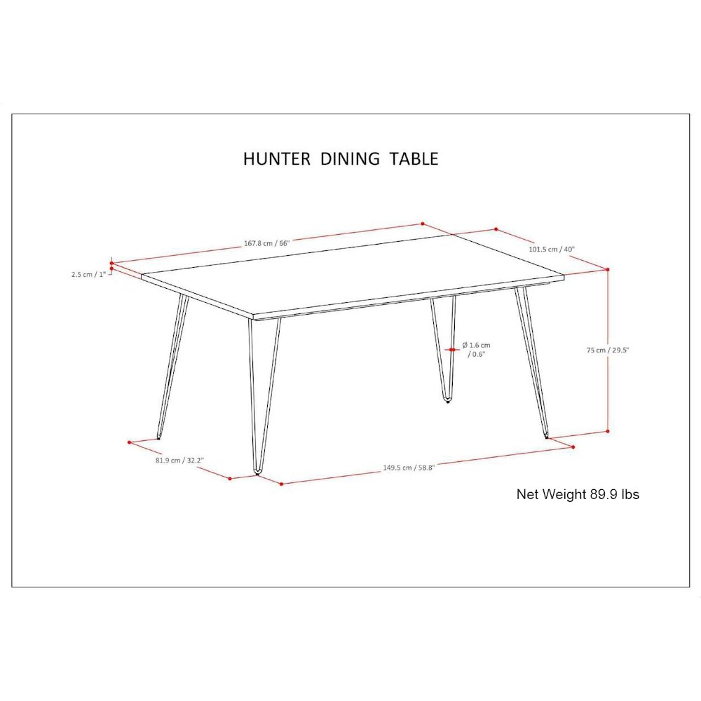 Hunter Solid Mango Wood Dining Table In Light Brown