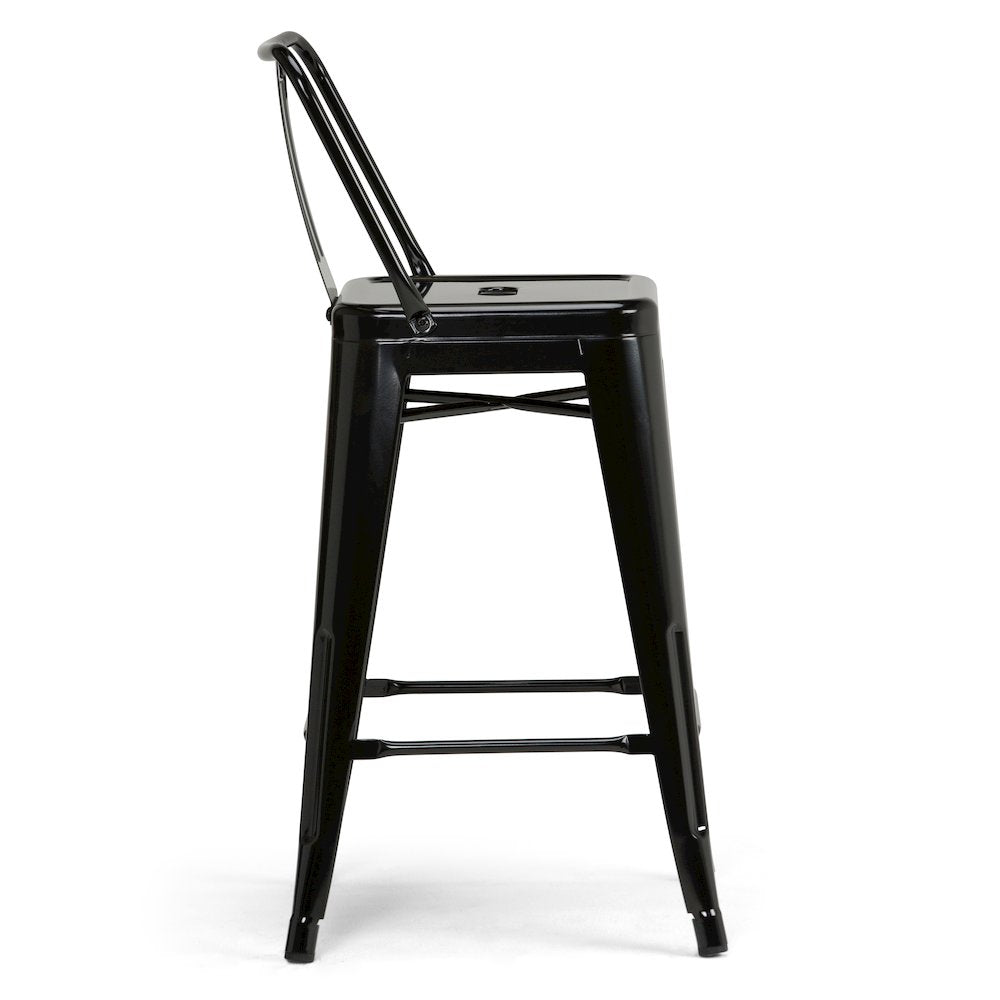 Rayne 24 Inch Metal Counter Height Stool (Set Of 4) In Black