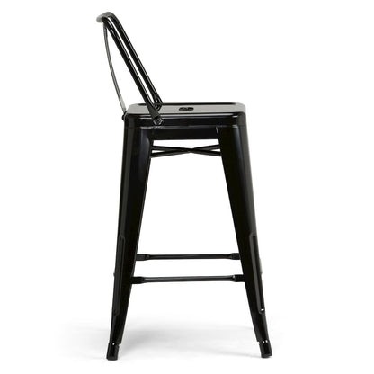 Rayne 24 Inch Metal Counter Height Stool (Set Of 4) In Black