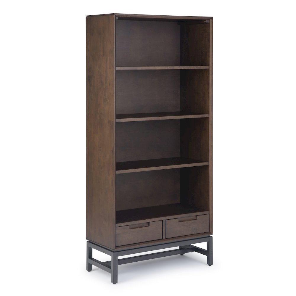 60 inch Wide Desk with 30 inch Wide Bookcase in Walnut Brown (Set of 2)