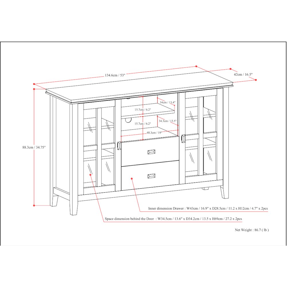 Artisan Solid Wood Tall Tv Media Stand In Farmhouse Grey For Tvs Up To 60 Inches