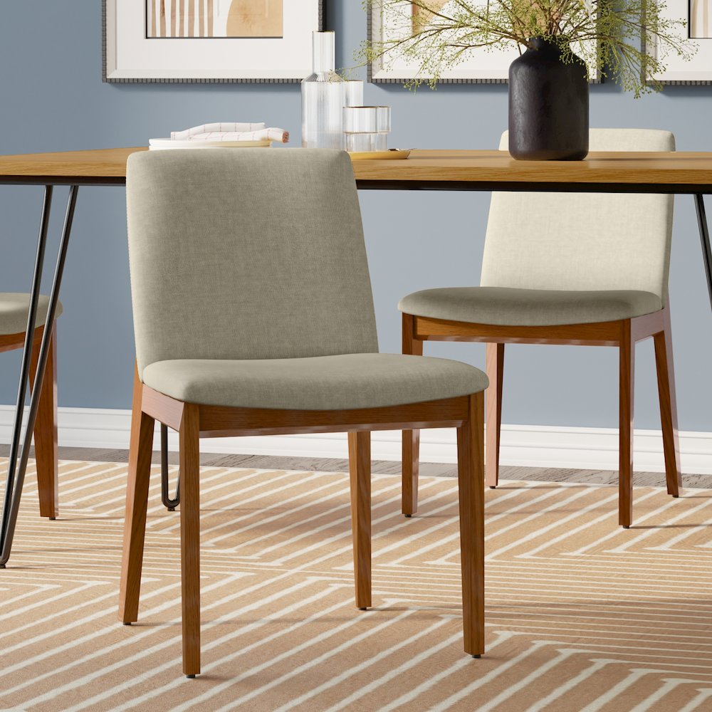 Selena Dining Chair (Set of 2) in Natural Linen Look Fabric