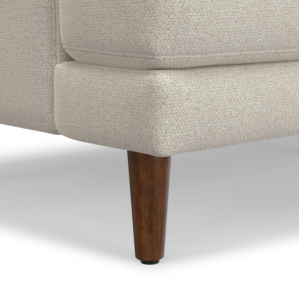 76 inch Wide Mid-Century Modern Loveseat Sofa in Cream White Woven-Blend Fabric