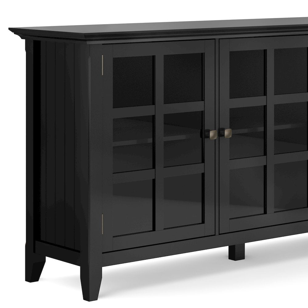 Acadian Solid Wood Wide Storage Cabinet In Black