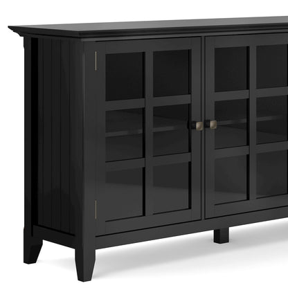 Acadian Solid Wood Wide Storage Cabinet In Black