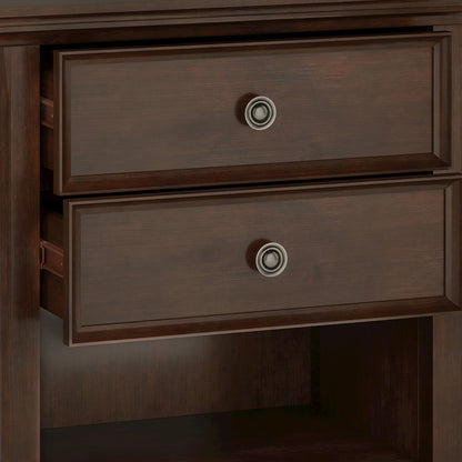 Amherst 24 inch Solid Wood Traditional Bedside Table in Russet Brown (Set of 2)