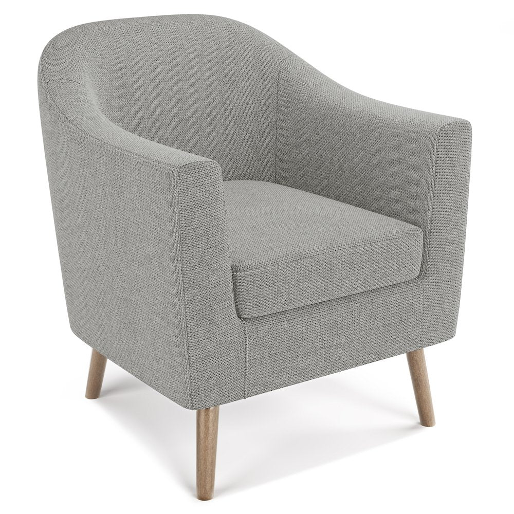 Thorne Accent Chair In Classic Grey Linen Look Fabric