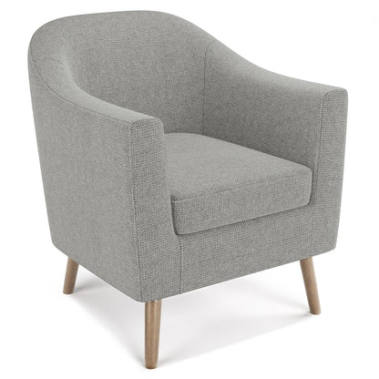 Thorne Accent Chair In Classic Grey Linen Look Fabric