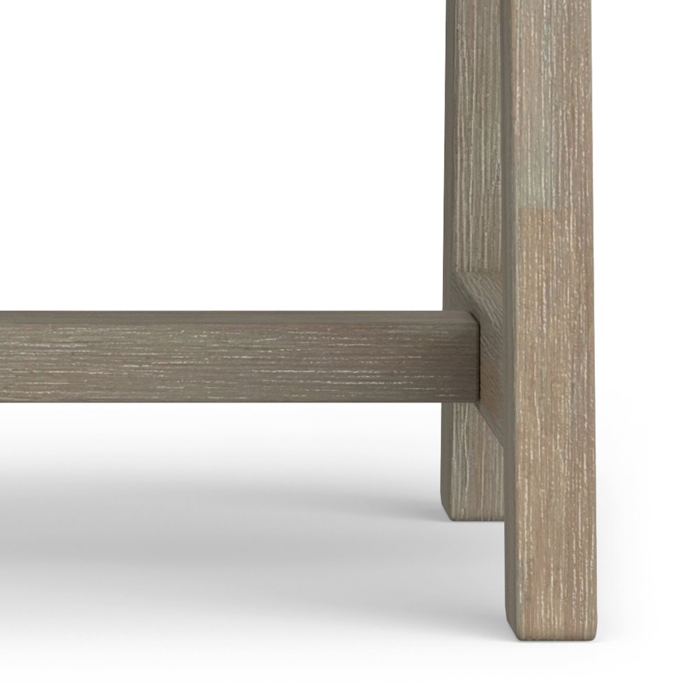 Sawhorse Solid Wood End Table In Distressed Grey
