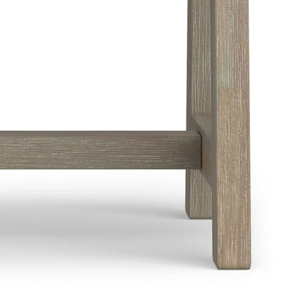 Sawhorse Solid Wood End Table In Distressed Grey