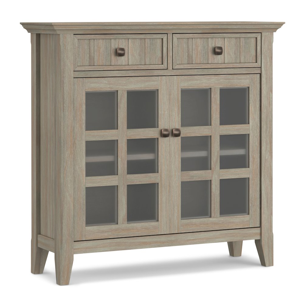 48 inch Wide Storage Bench and 36 inch Wide Storage Cabinet in Distressed Grey