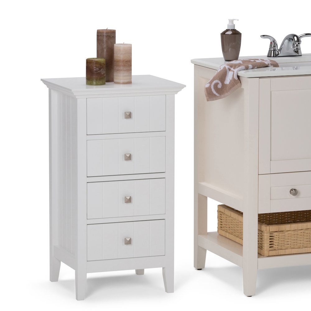 Acadian 32 inch H x 18 inch W Solid Wood Four Drawer Floor Storage Cabinet