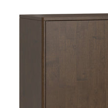 Solid Wood 42 inch Wide Mid Century Modern 3 Drawer Sideboard in Walnut Brown