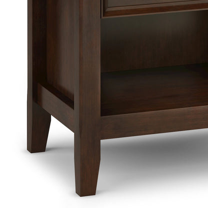 Amherst 24 inch Solid Wood Traditional Bedside Table in Russet Brown (Set of 2)
