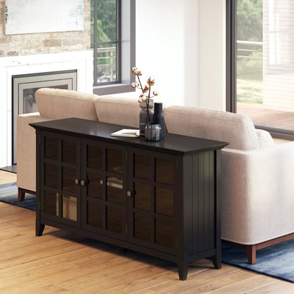 Acadian Solid Wood Wide Storage Cabinet In Black