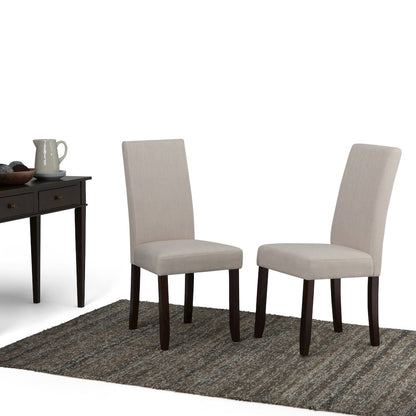 Acadian Solid Wood Parson Dining Chair (Set Of 2) In Light Beige