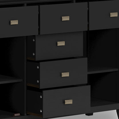 Artisan Solid Wood Sideboard Buffet In Black