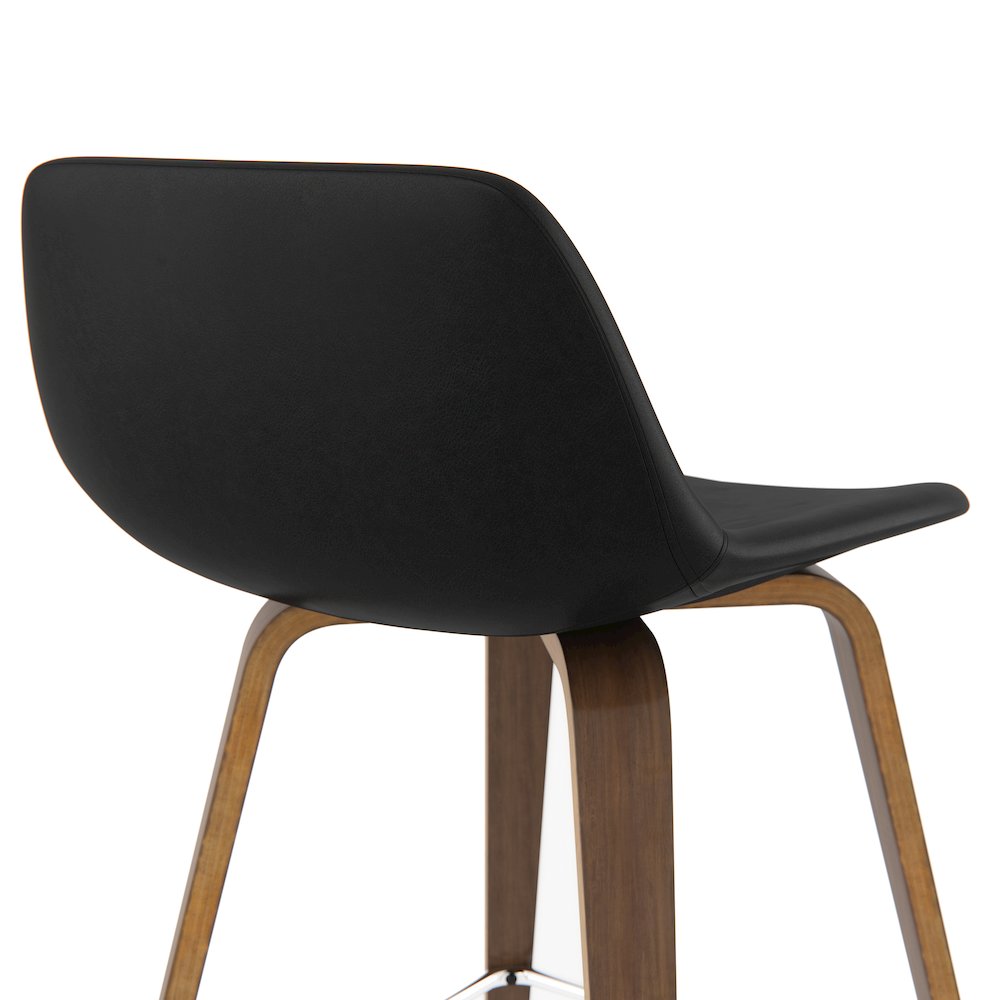 Randolph Bentwood Counter Height Stool (Set Of 2) In Black Vegan Faux Leather
