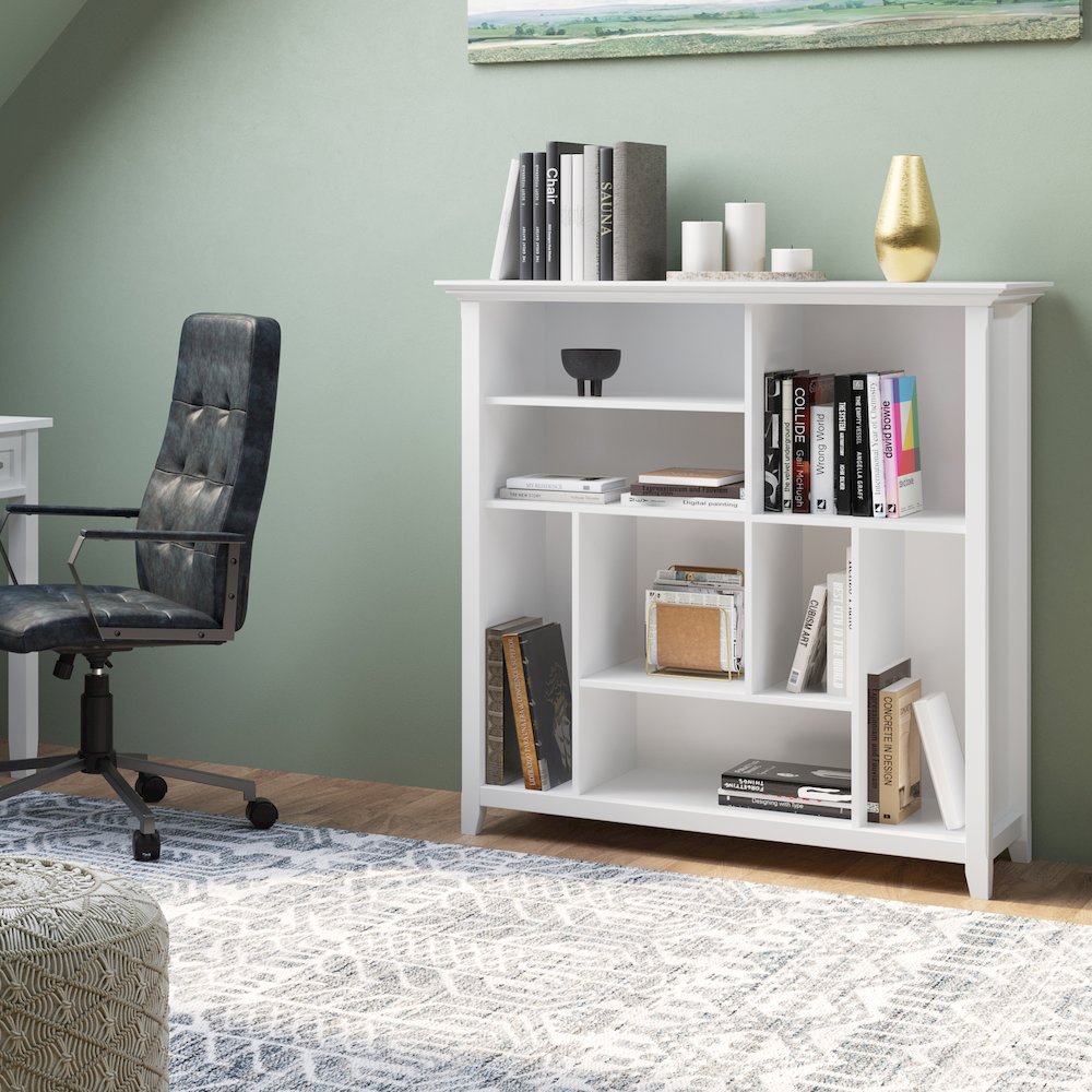 Amherst Solid Wood Multi Cube Bookcase And Storage Unit In White