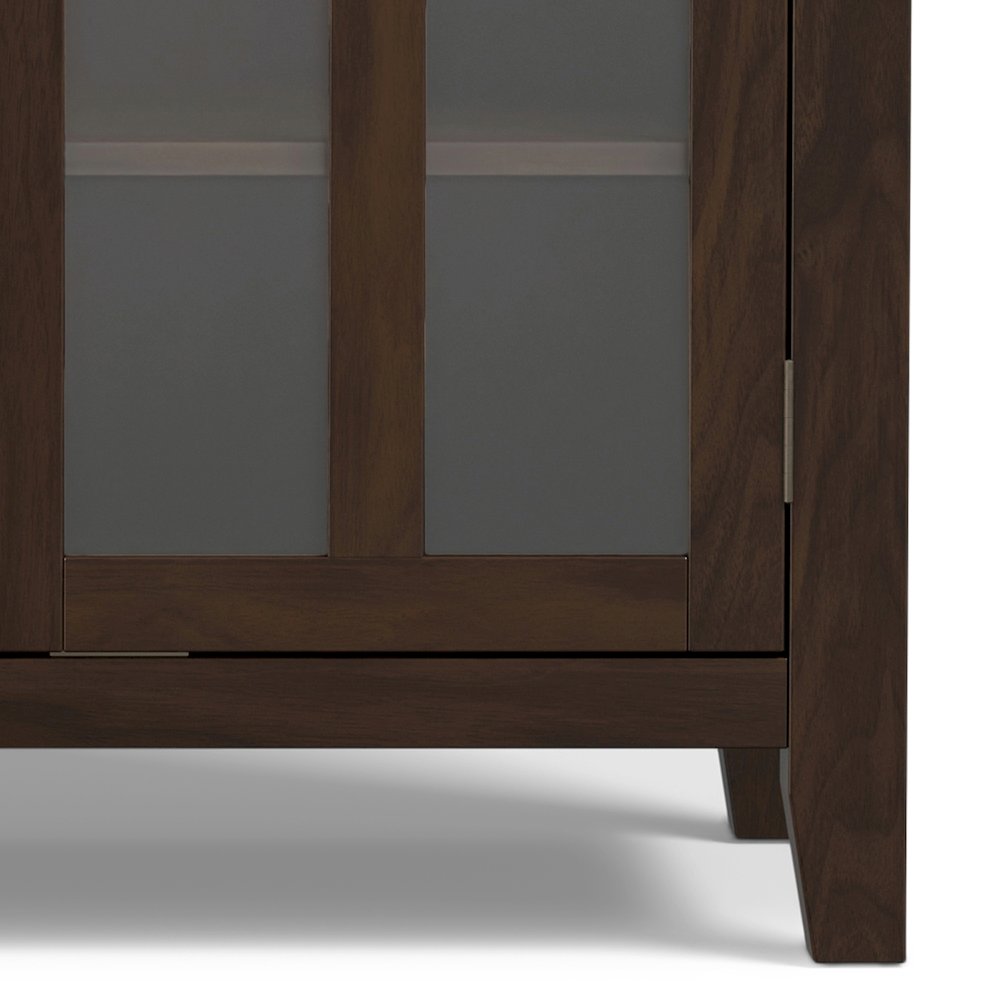 Artisan Solid Wood Tall Tv Media Stand In Tobacco Brown For Tvs Up To 60 Inches