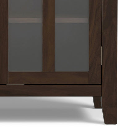 Artisan Solid Wood Tall Tv Media Stand In Tobacco Brown For Tvs Up To 60 Inches