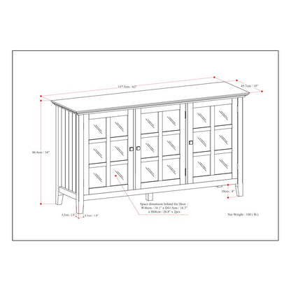 Acadian Solid Wood Wide Storage Cabinet In Black