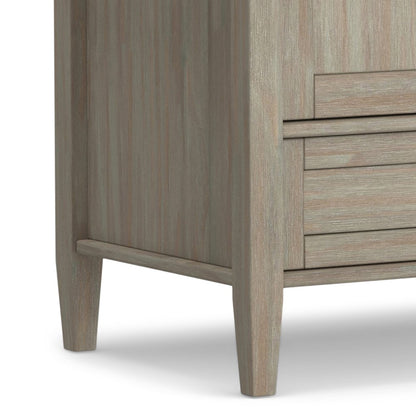 Warm Shaker Solid Wood Tv Media Stand In Distressed Grey For Tvs Up To 50 Inches