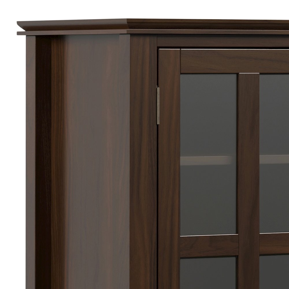 Artisan Solid Wood Tall Tv Media Stand In Tobacco Brown For Tvs Up To 60 Inches