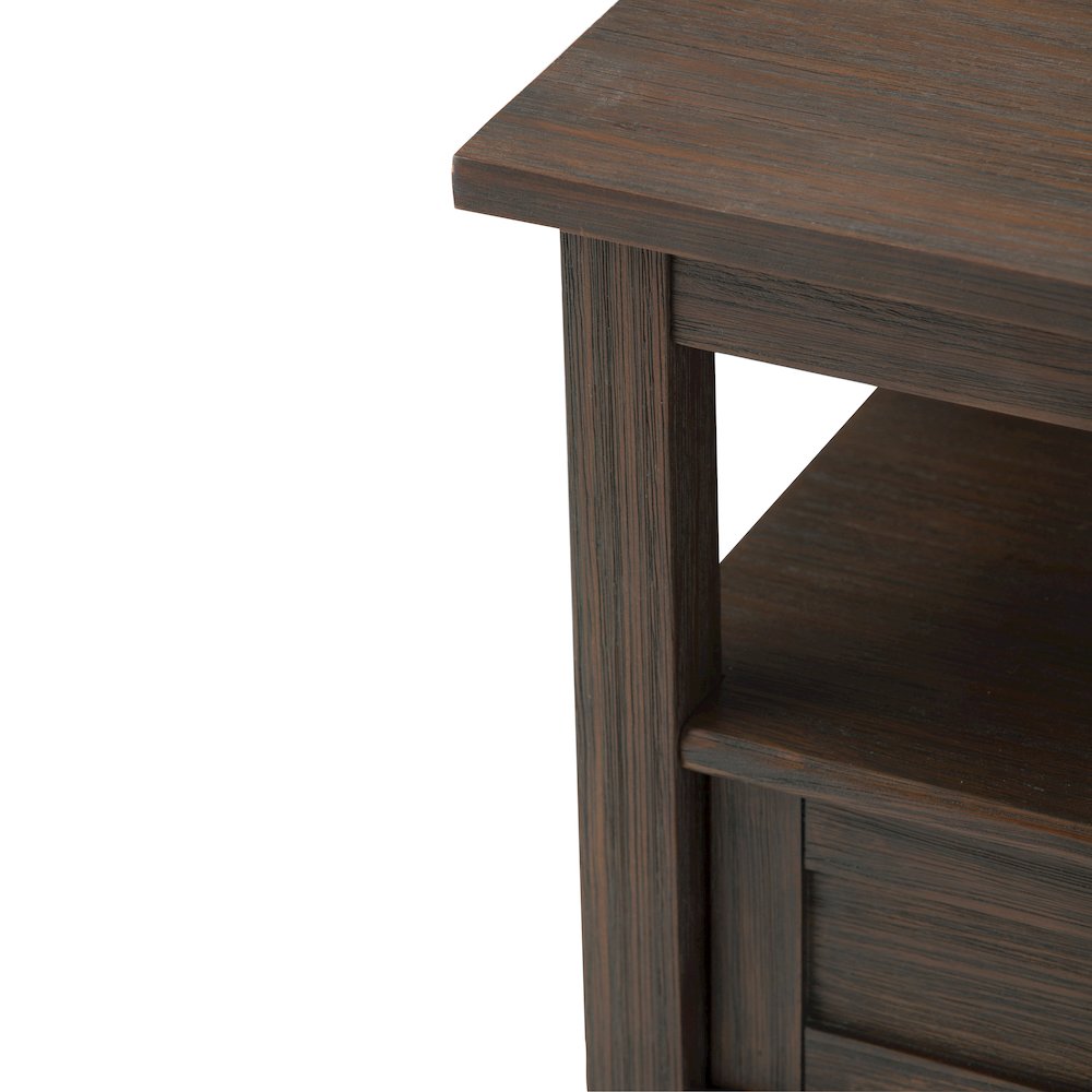 20 inch Solid Wood Transitional End Table in Farmhouse Brown (Set of 2)