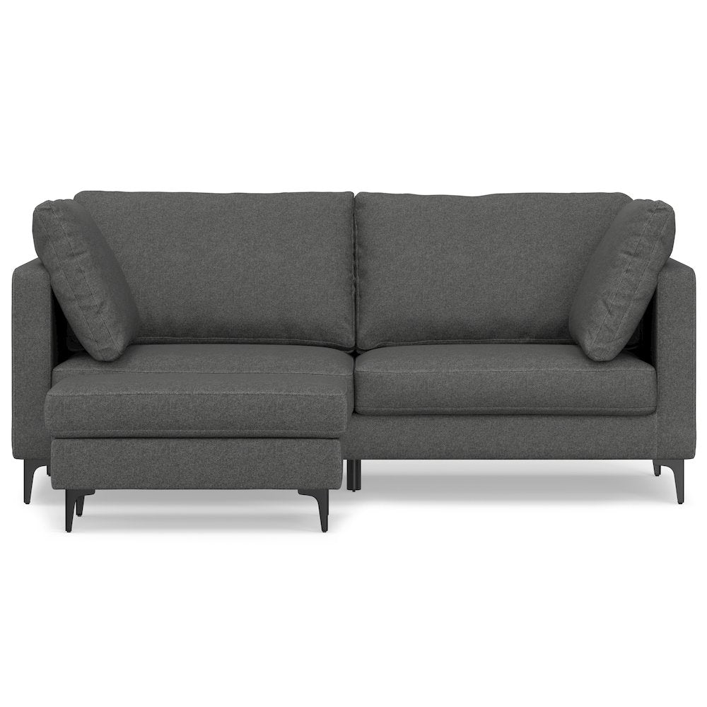 Ava 76-Inch Sofa And Ottoman Set In Tightly Woven Performance Fabric