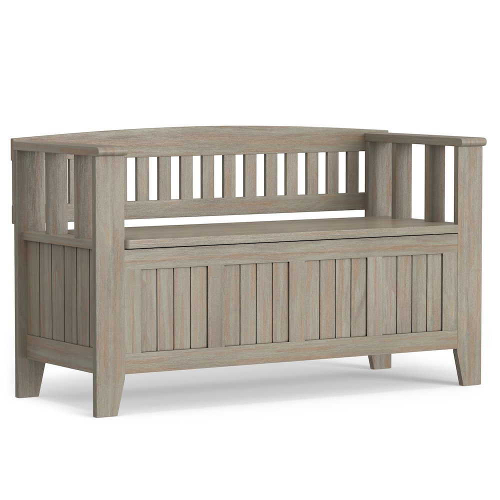 48 inch Wide Storage Bench and 36 inch Wide Storage Cabinet in Distressed Grey