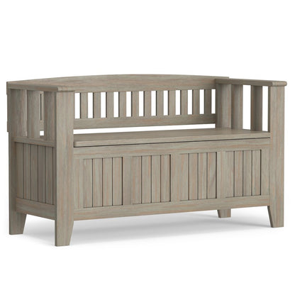 48 inch Wide Storage Bench and 36 inch Wide Storage Cabinet in Distressed Grey