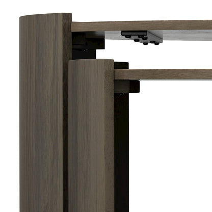 Solid Mango Wood 32In Wide Round Contemporary 2 Piece Nesting Table In Ash Grey