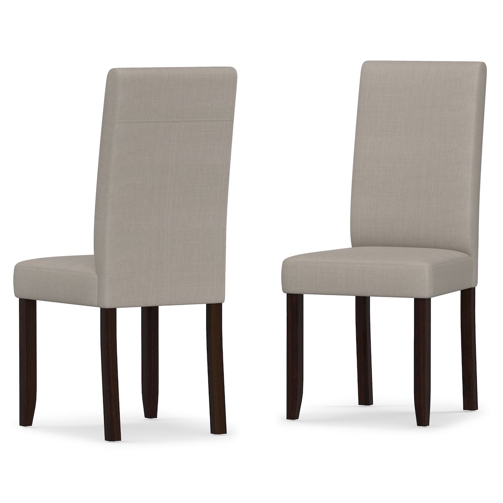 Acadian Solid Wood Parson Dining Chair (Set Of 2) In Light Beige