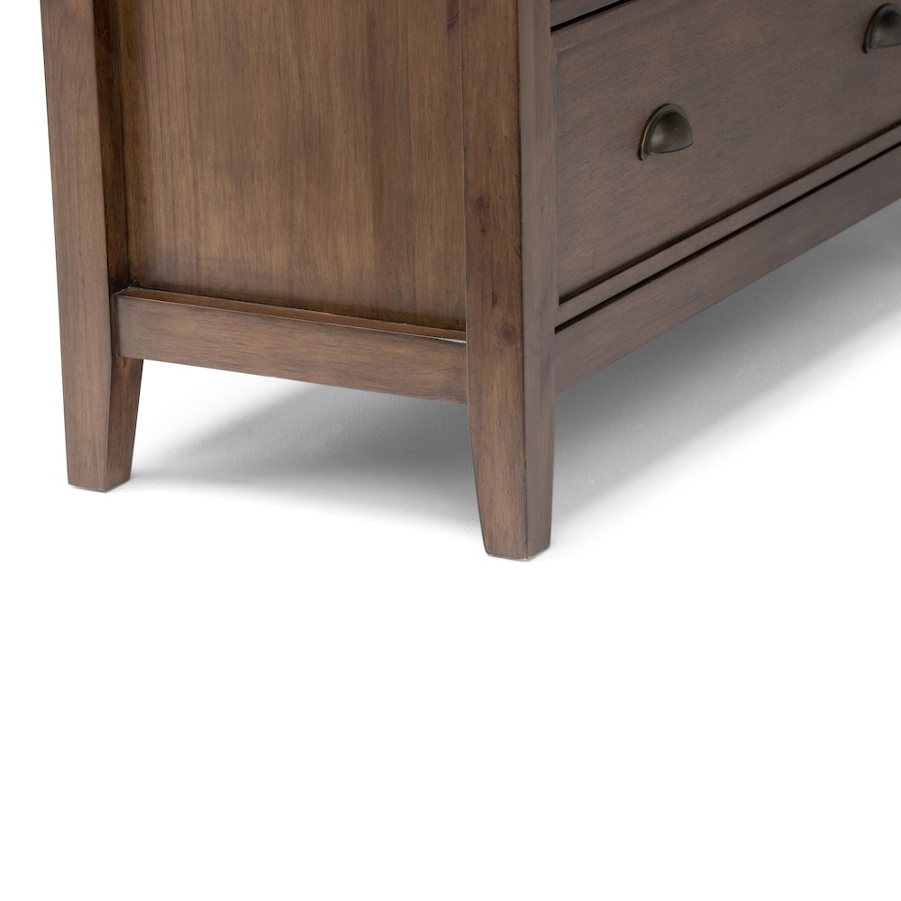 Redmond Solid Wood Medium Storage Cabinet In Rustic Natural Aged Brown