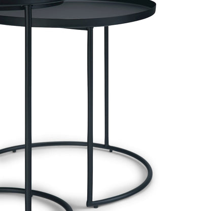 Monet Metal 2 Pc Nesting Table In Black