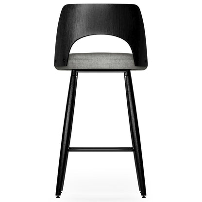 Callie Counter Height Stool (Set Of 2) In Grey Polyester Linen Fabric