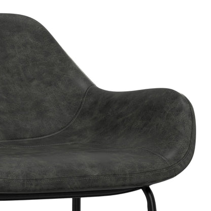 Mira Bar Stool In Distressed Slate Grey  Vegan Faux Leather