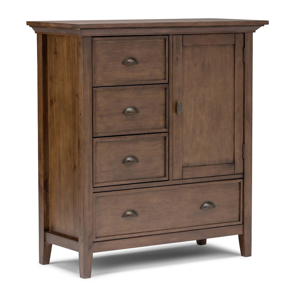Redmond Solid Wood Medium Storage Cabinet In Rustic Natural Aged Brown