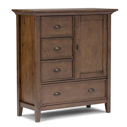 Redmond Solid Wood Medium Storage Cabinet In Rustic Natural Aged Brown