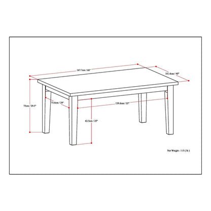 Eastwood Solid Hardwood Rectangle Dining Table In Java Brown