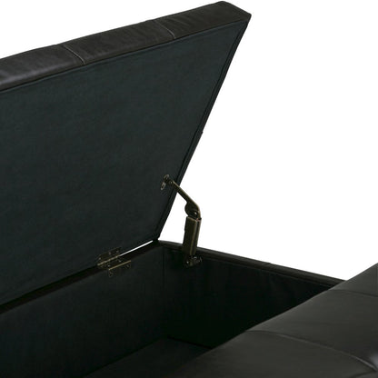 Dover Square Coffee Table Storage Ottoman In Tanners Brown Vegan Faux Leather